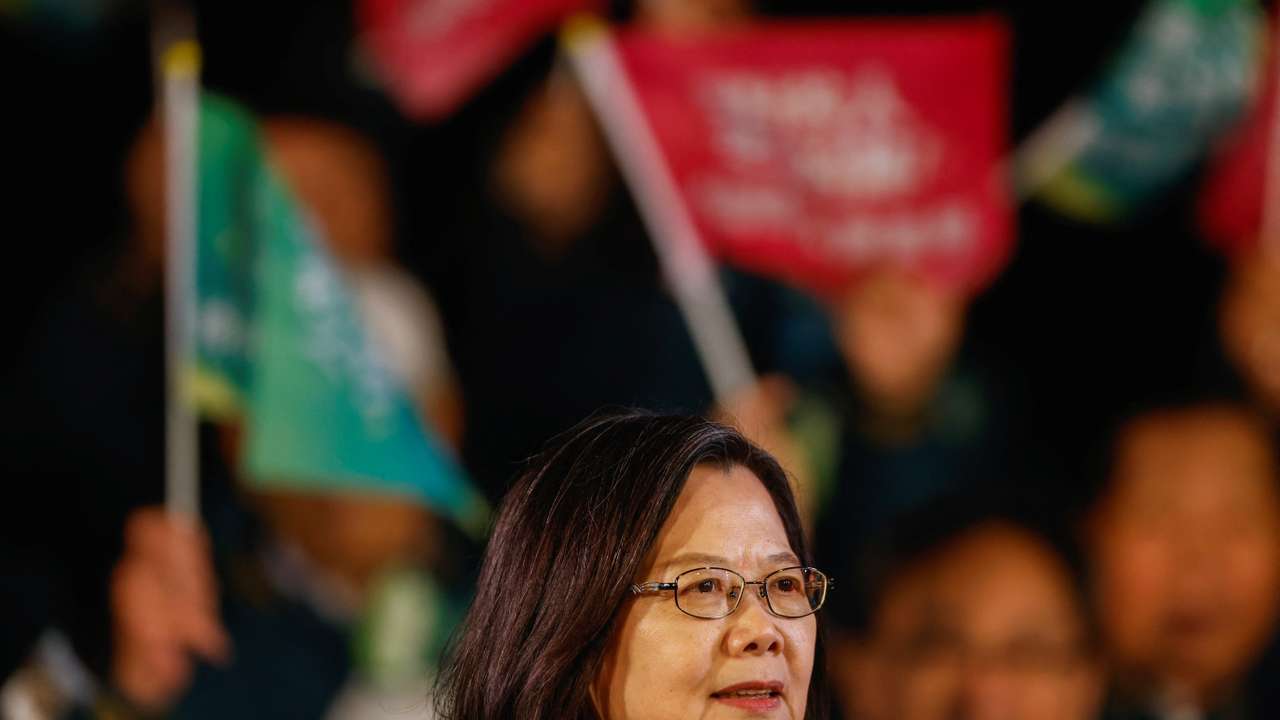 Campaign rally ahead of the elections in Taipei, Taiwan