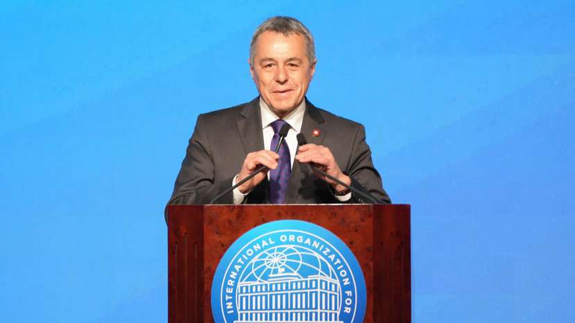 Swiss Foreign Minister Ignazio Cassis, attends signing ceremony of Convention on the Establishment of The International Organization for Mediation (IOMed) in Hong Kong