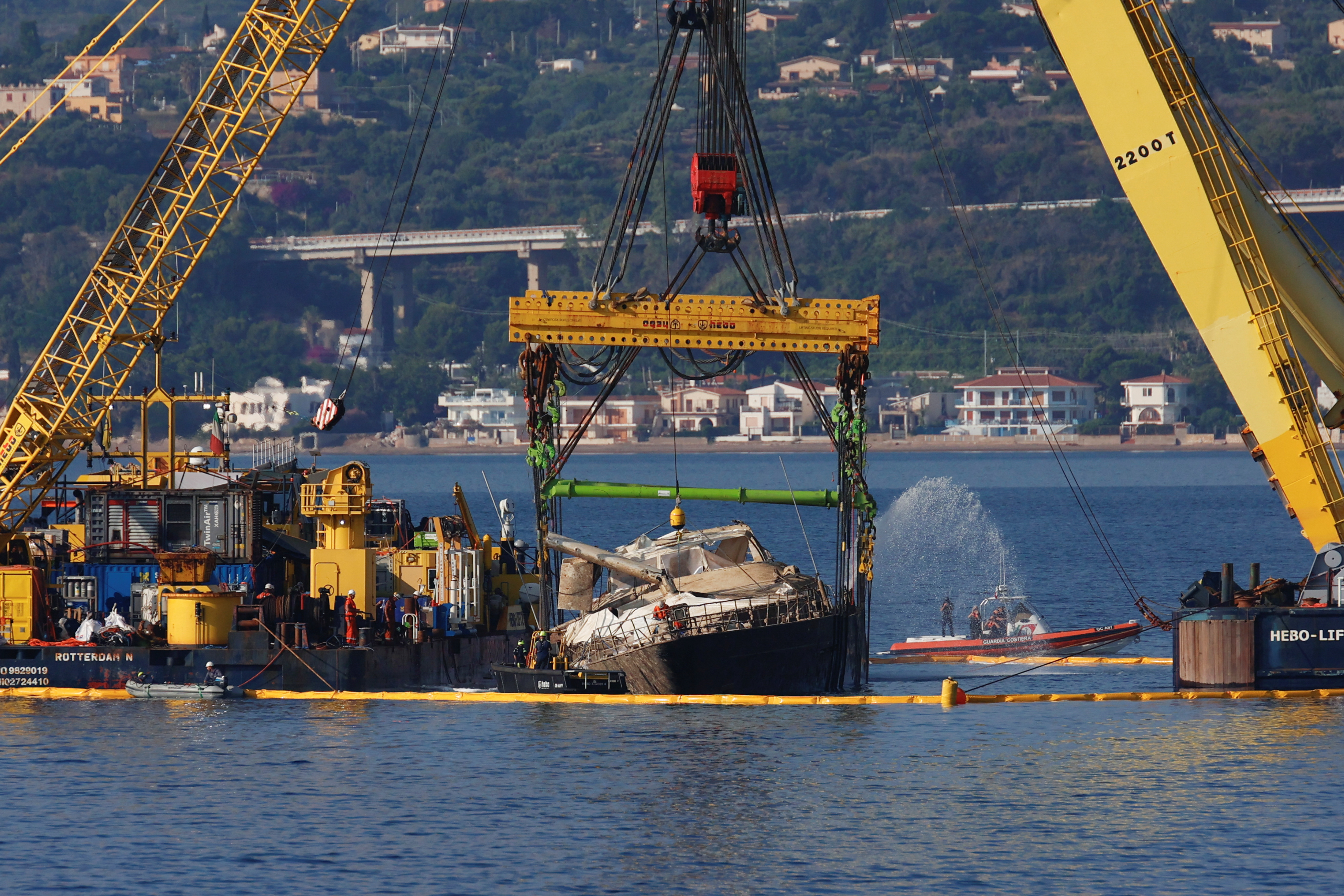 Recovery of Mike Lynch's sunken yacht 'Bayesian' from Sicilian waters