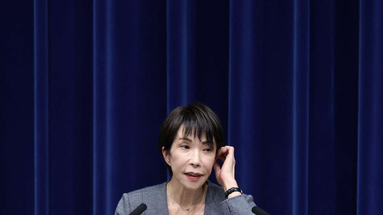 Sanae Takaichi, Japan's prime minister, speaks during a press conference at the prime minister's office in Tokyo