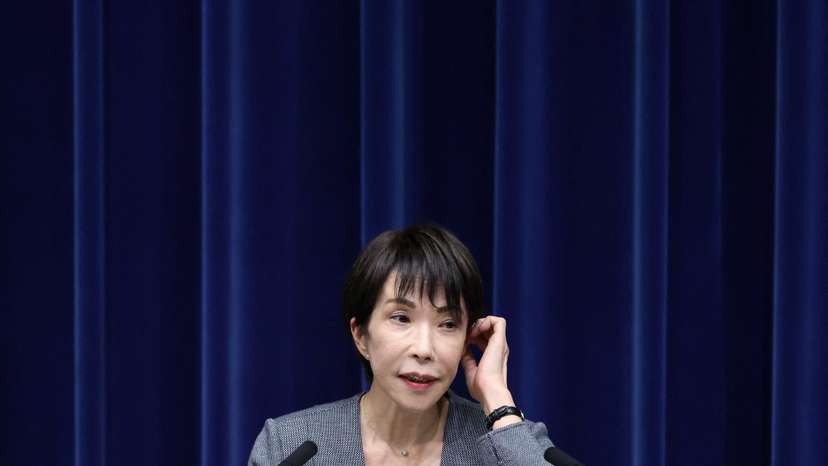 Sanae Takaichi, Japan's prime minister, speaks during a press conference at the prime minister's office in Tokyo