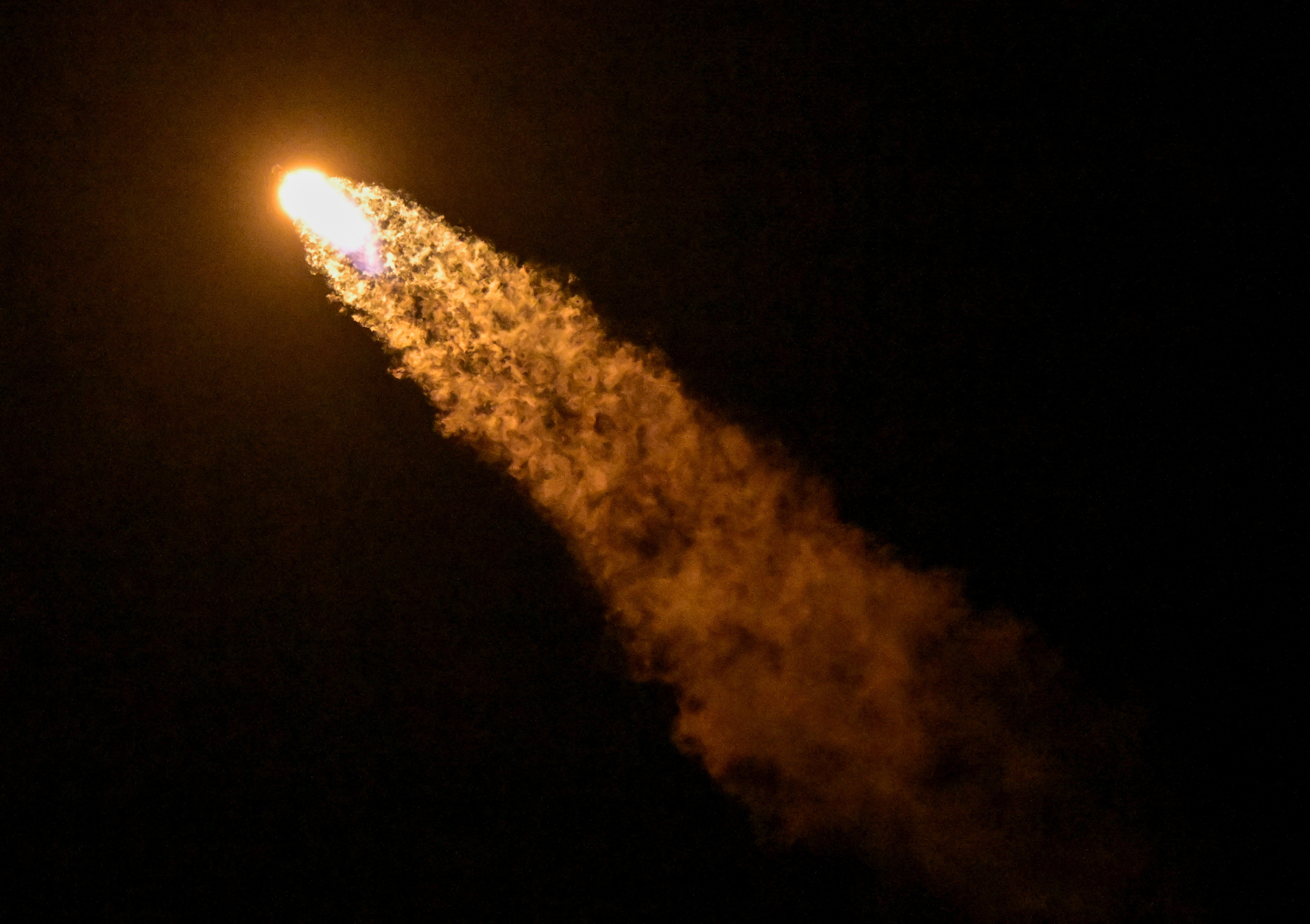 A SpaceX Falcon 9 rocket and Dragon spacecraft lifts off on NASA's Crew-12 mission to the International Space Station from Launch Complex 40 at the Cape Canaveral Space Force Station