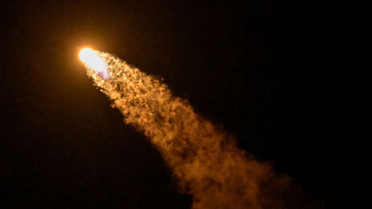 A SpaceX Falcon 9 rocket and Dragon spacecraft lifts off on NASA's Crew-12 mission to the International Space Station from Launch Complex 40 at the Cape Canaveral Space Force Station