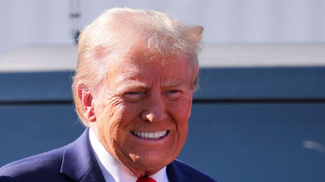 Republican presidential nominee former U.S. President Donald Trump campaigns in Michigan