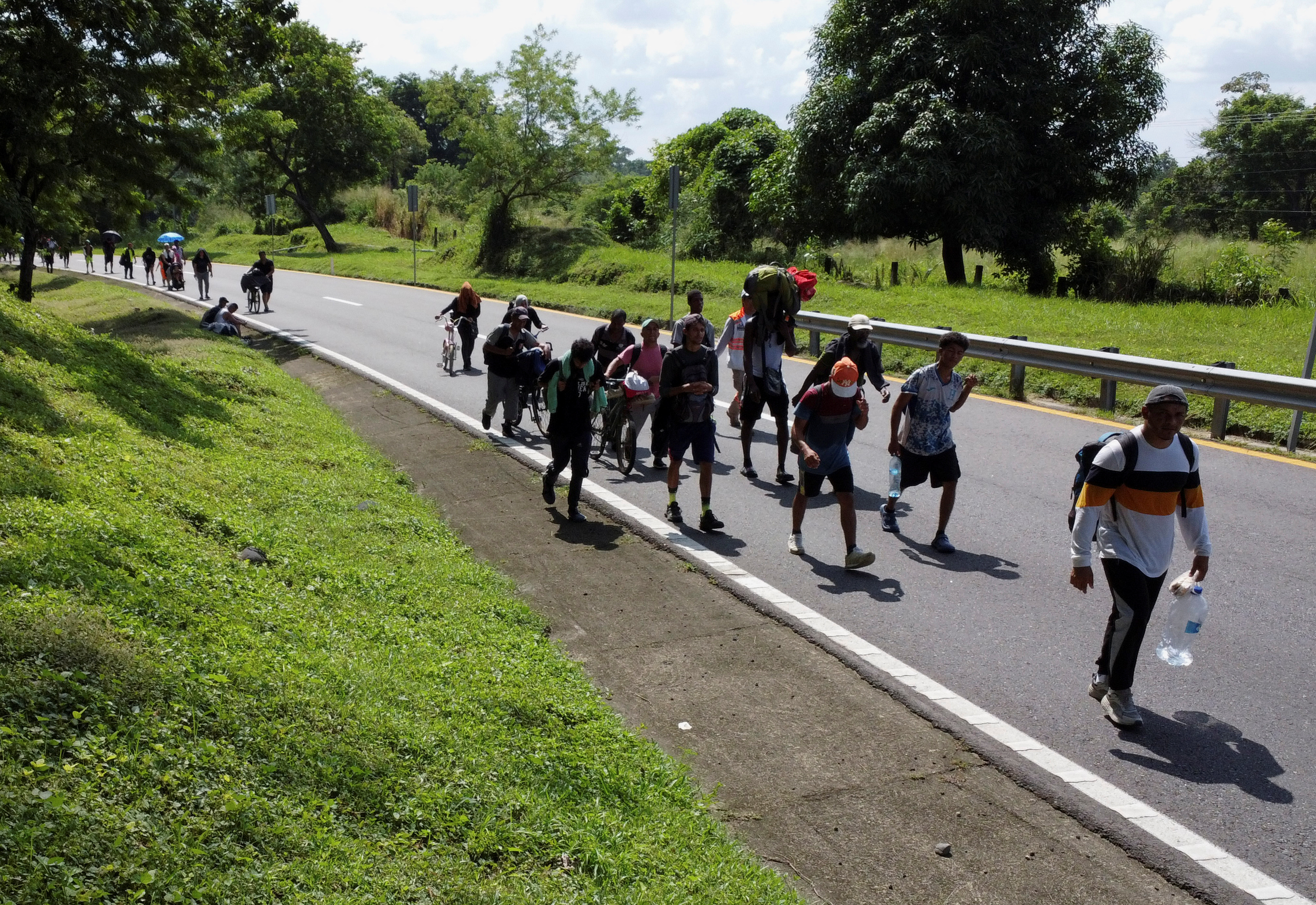 Migrant caravan continues on its way to the U.S.-Mexico border, in Escuintla