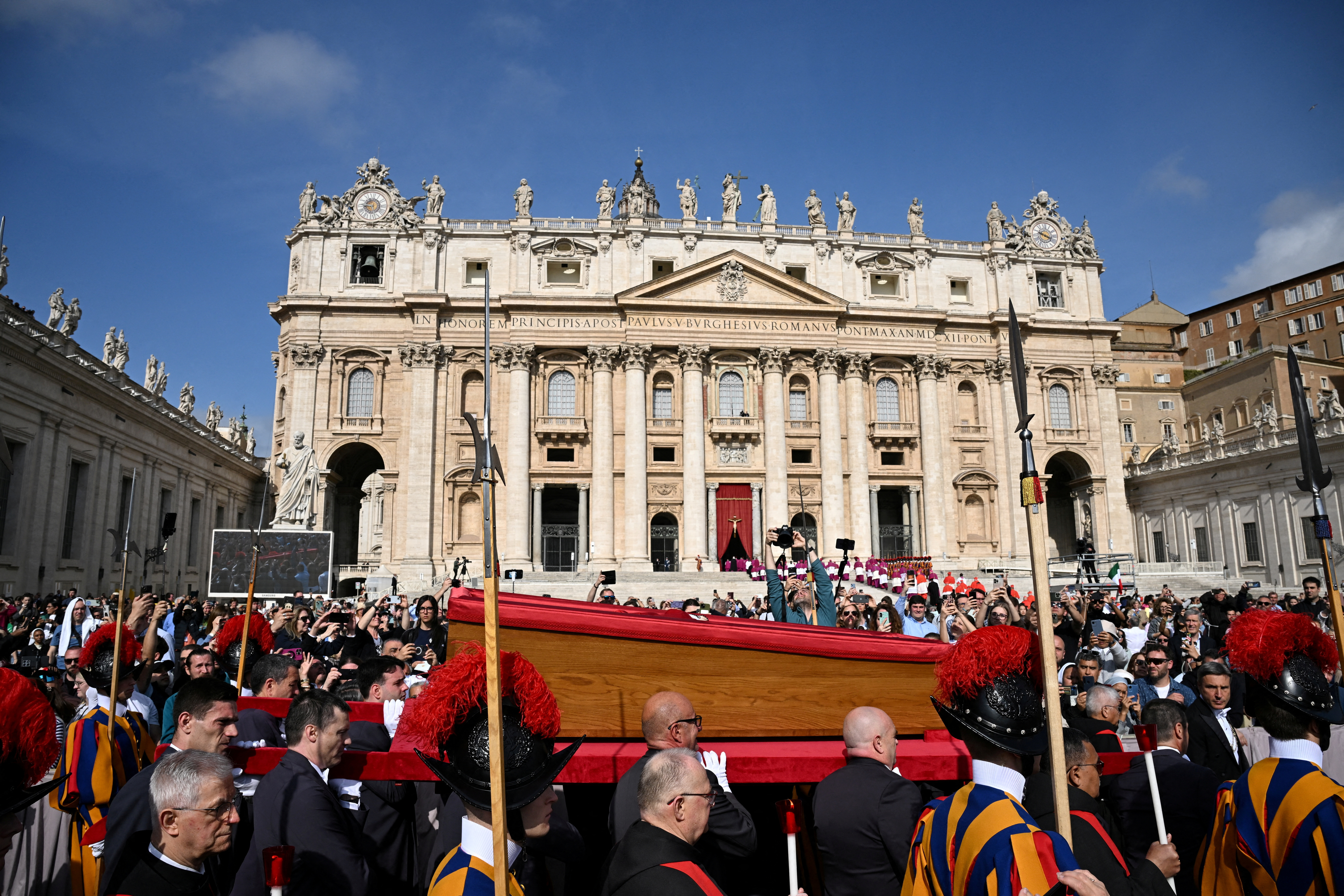 Pope Francis' coffin is transferred to St. Peter's Basilica