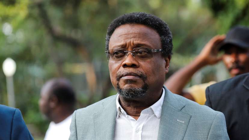 FILE PHOTO: Fritz Alphonse Jean addresses is pictured after being elected as the Montana Accord President by members of the electoral commission of the National Transitional Council, in Port-au-Prince