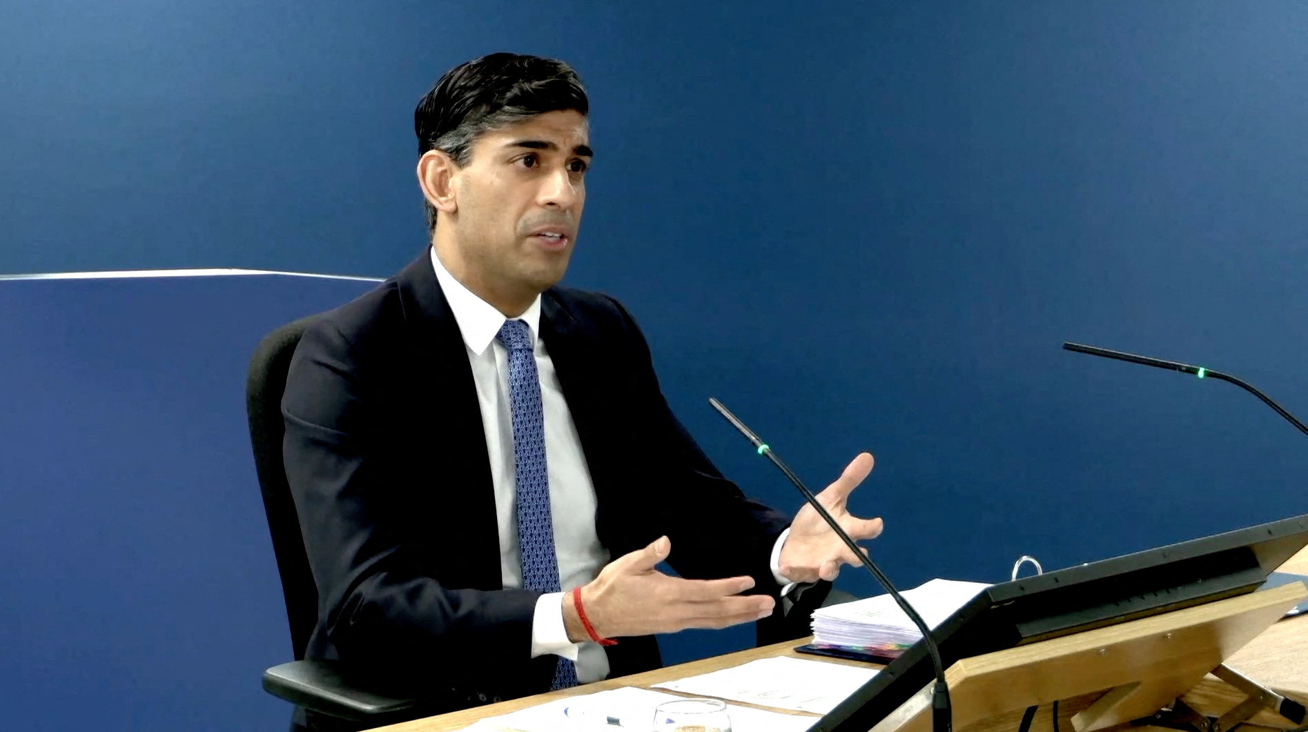 British Prime Minister Rishi Sunak gives evidence at the COVID-19 Inquiry, in London