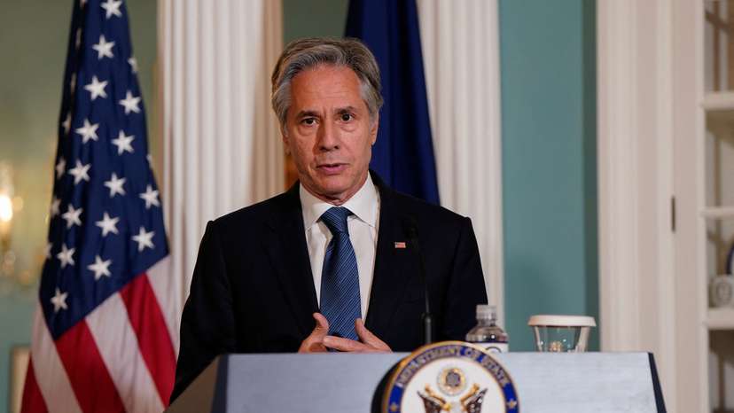 U.S. Secretary of State Antony Blinken holds a joint news conference with NATO Secretary General Jens Stoltenberg in Washington