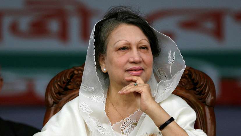 FILE PHOTO: BNP chairperson Begum Khaleda Zia looks on during a rally in Dhaka
