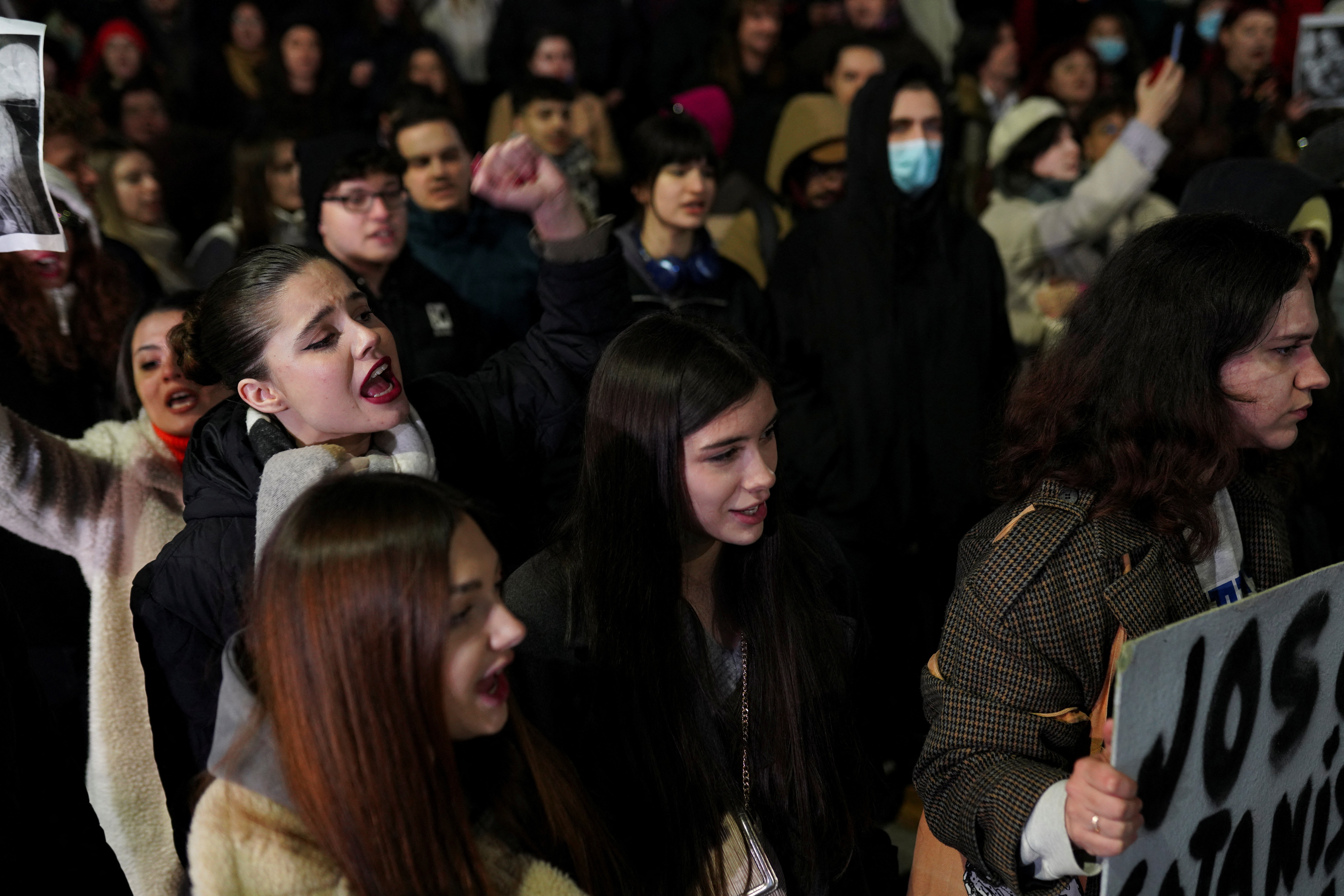 People protest against the far-right presidential candidate Calin Georgescu in Bucharest