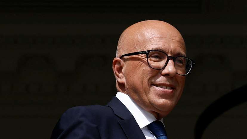 Eric Ciotti, contested leader of Les Republicains party, at the party headquarters in Paris
