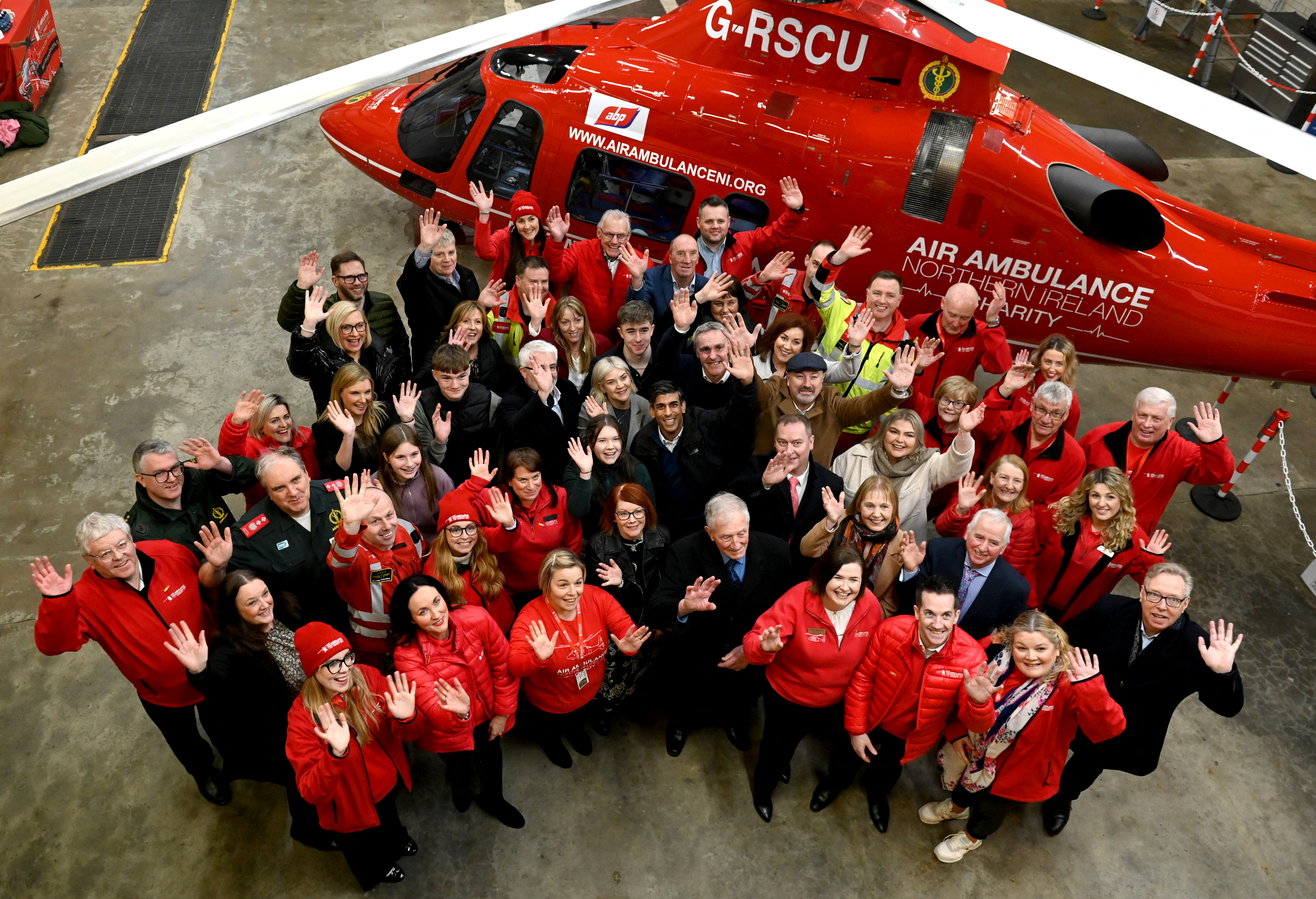 Prime Minister Rishi Sunak visits Air Ambulance Northern Ireland during a visit to Northern Ireland