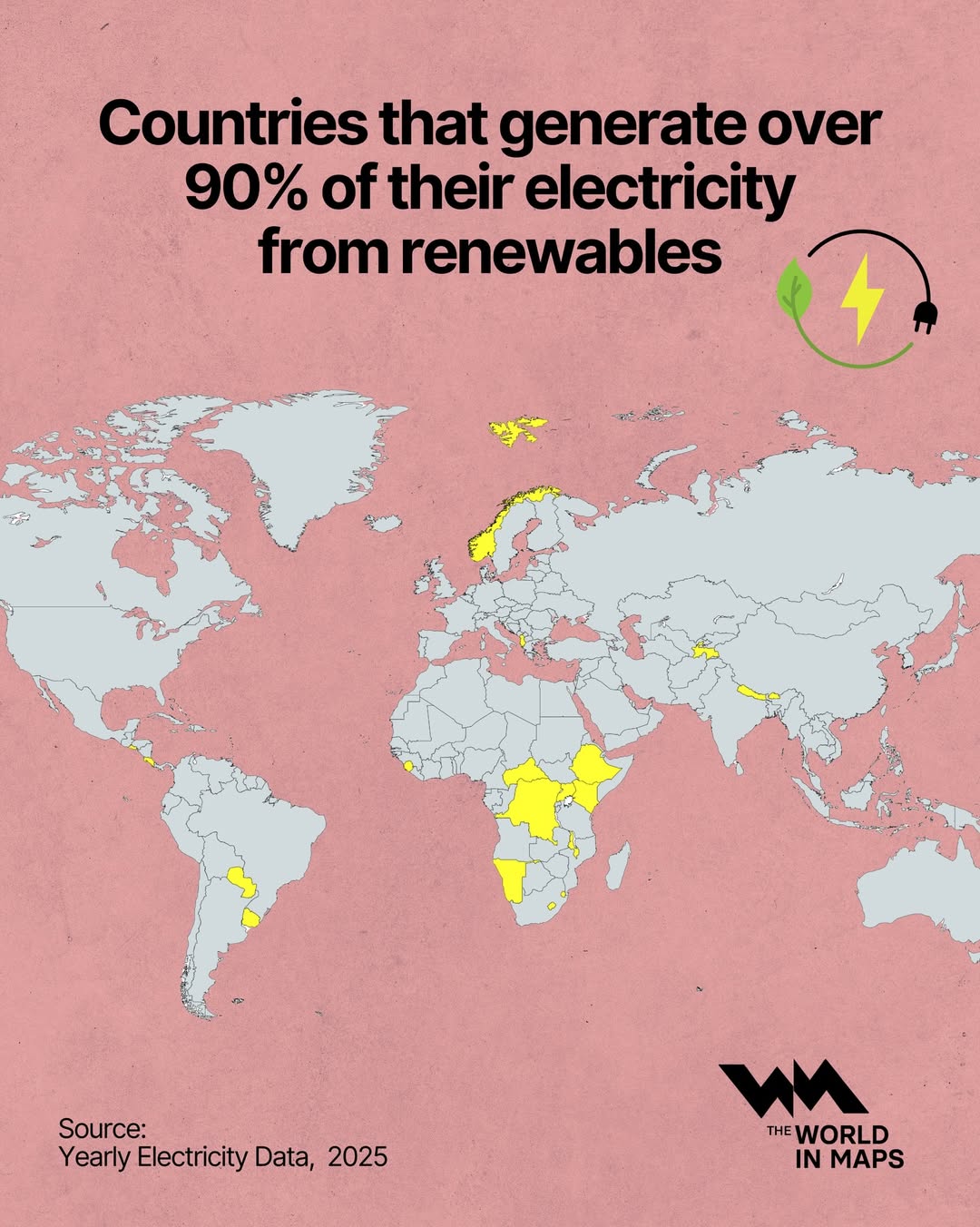 Few countries surpass 90% renewable electricity, global transition lags