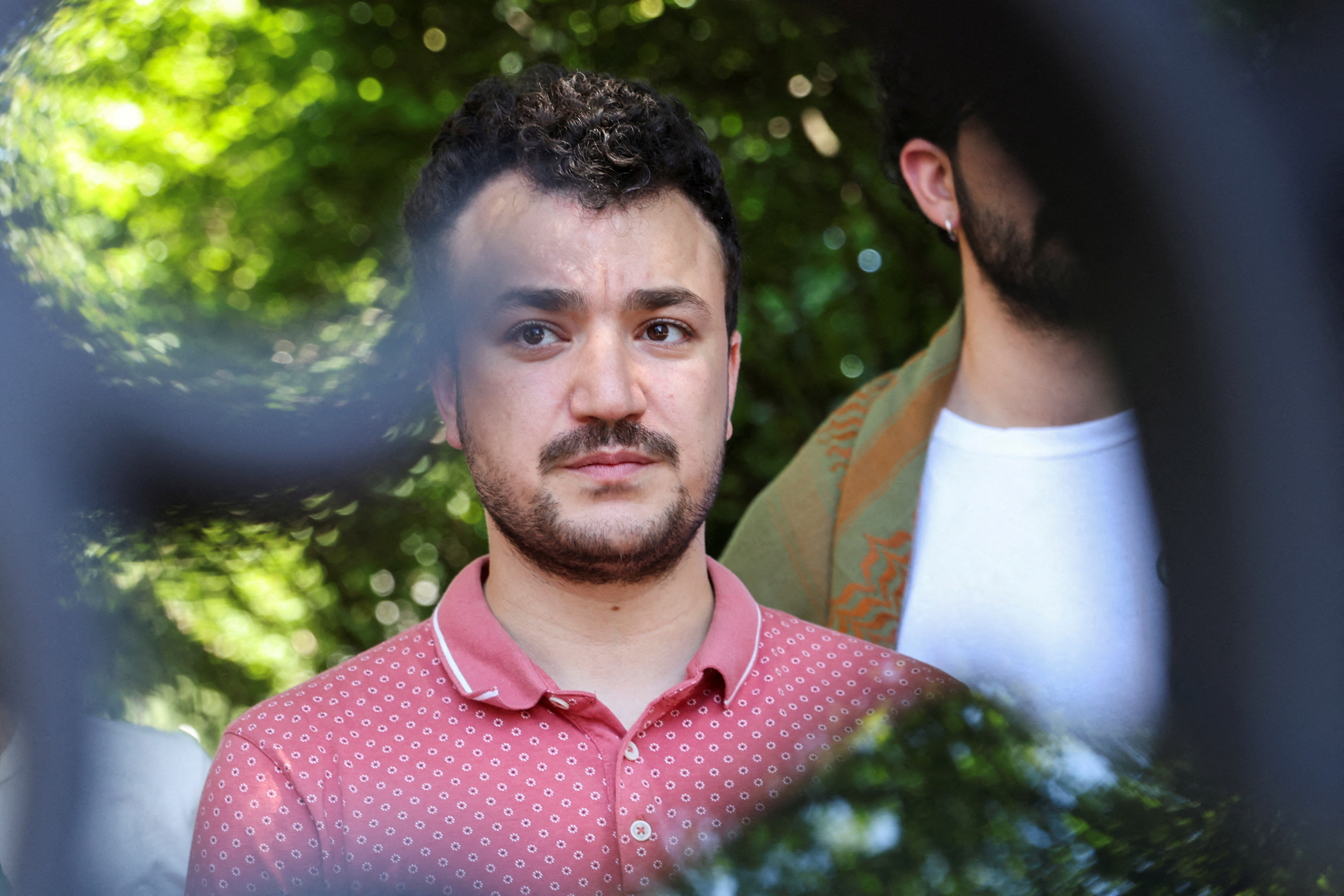 FILE PHOTO: Mahmoud Khalil speaks to members of media about the Revolt for Rafah encampment at Columbia University during the ongoing conflict between Israel and the Palestinian Islamist group Hamas, in New York City
