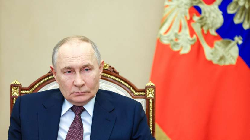 Russian President Putin chairs a meeting with members of the government in Moscow