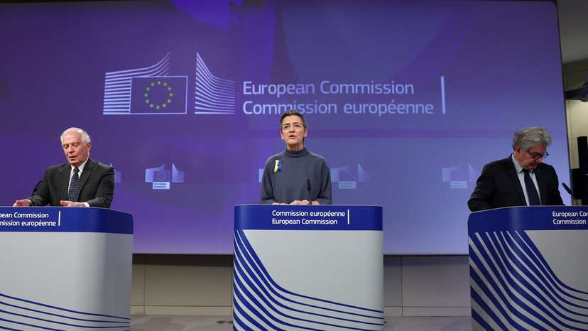 EU presents plans to boost the European Union's arms industry, in Brussels
