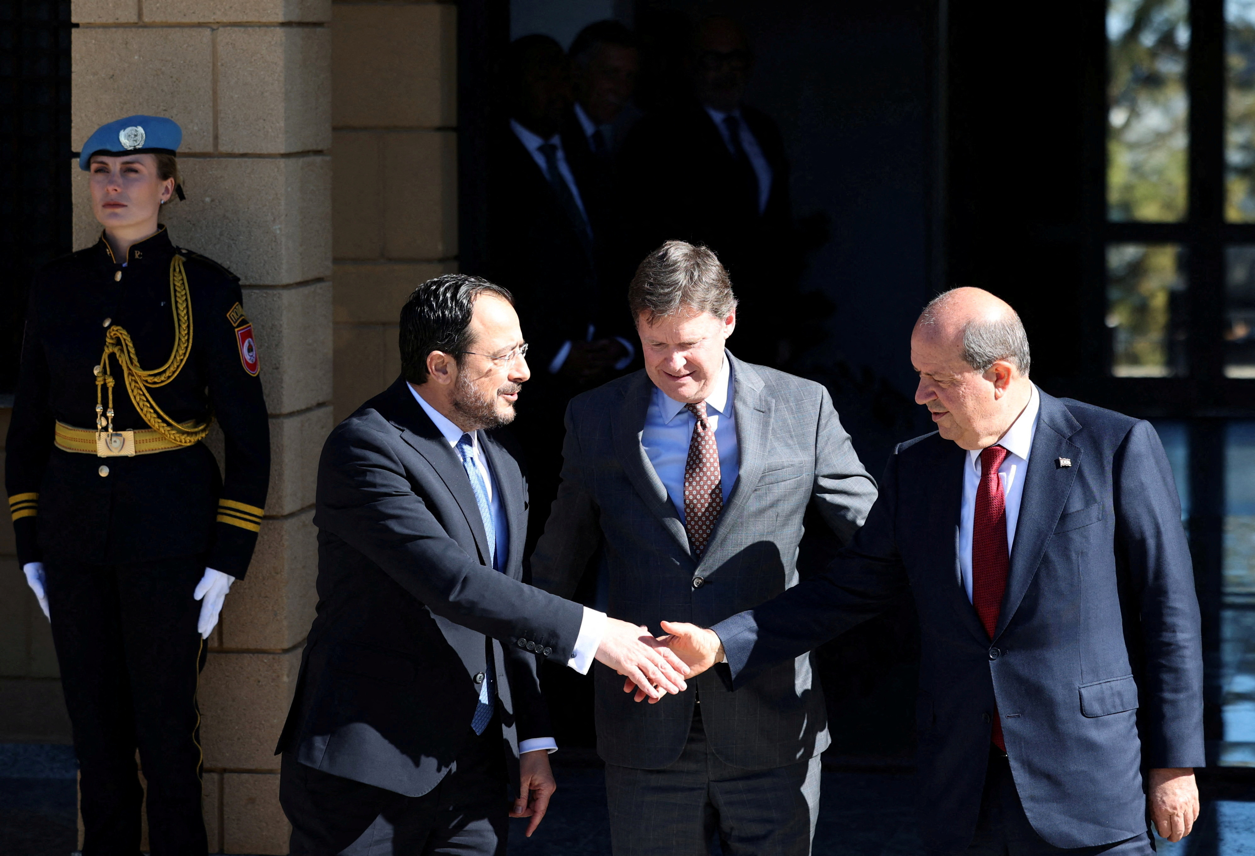 FILE PHOTO: Cyprus leaders meet on opening more checkpoints