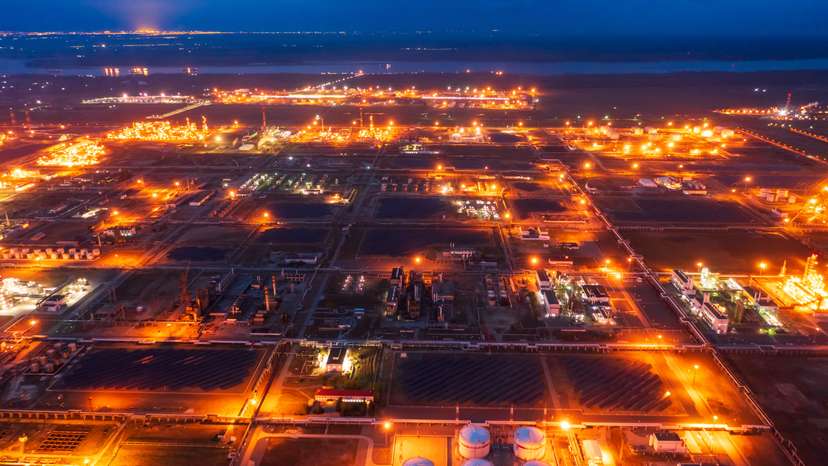 A general view shows the oil refinery of the Lukoil company in Volgograd