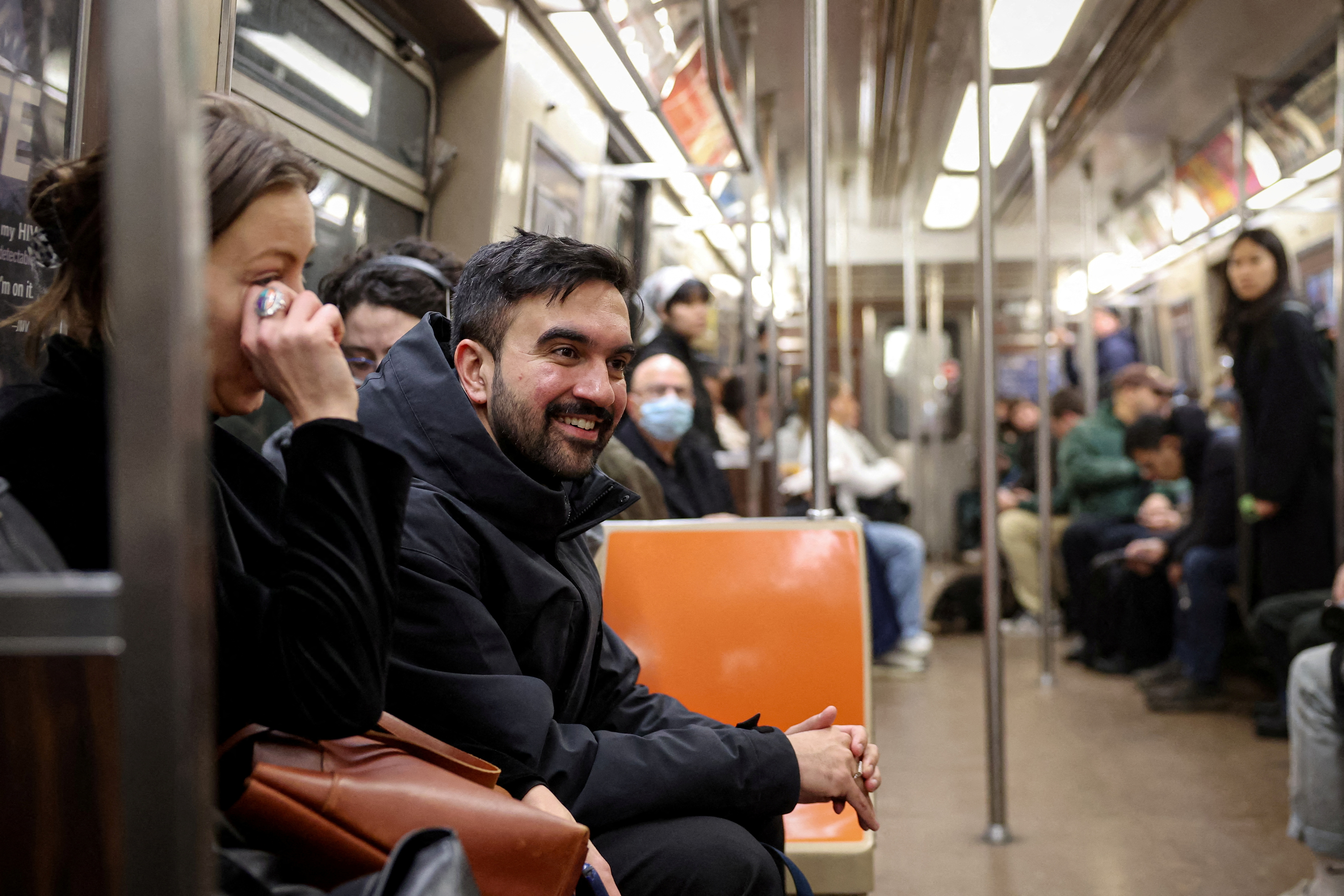 FILE PHOTO: New York City mayoral candidate Zohran Mamdani campaigns in New York
