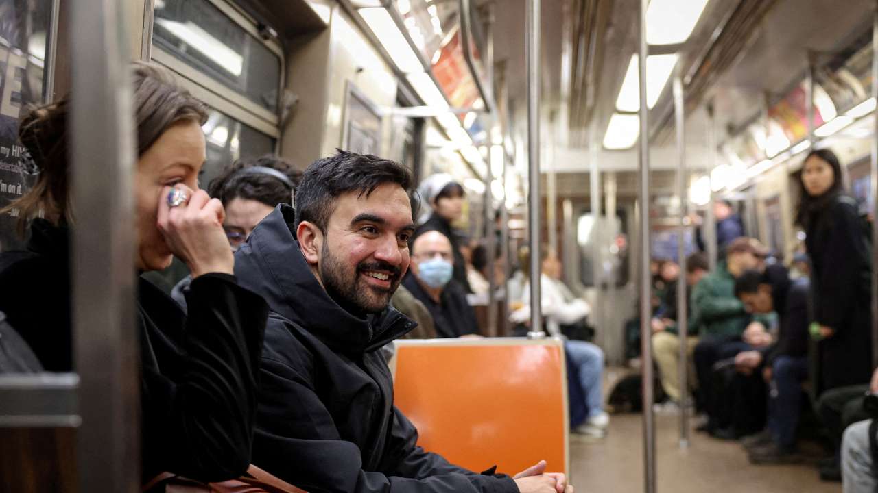 FILE PHOTO: New York City mayoral candidate Zohran Mamdani campaigns in New York