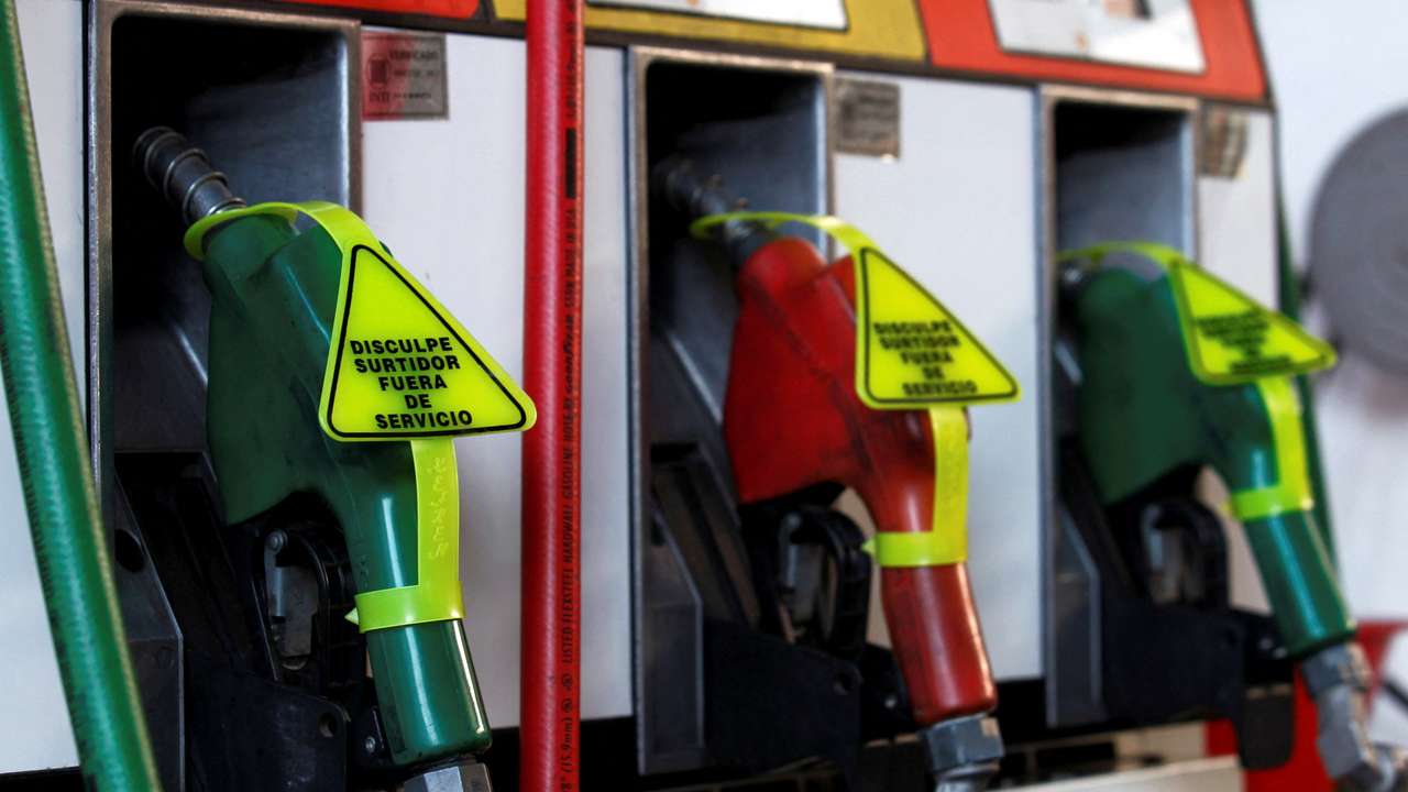 FILE PHOTO: Out-of-service gas pumps are seen at a gas station in Buenos Aires