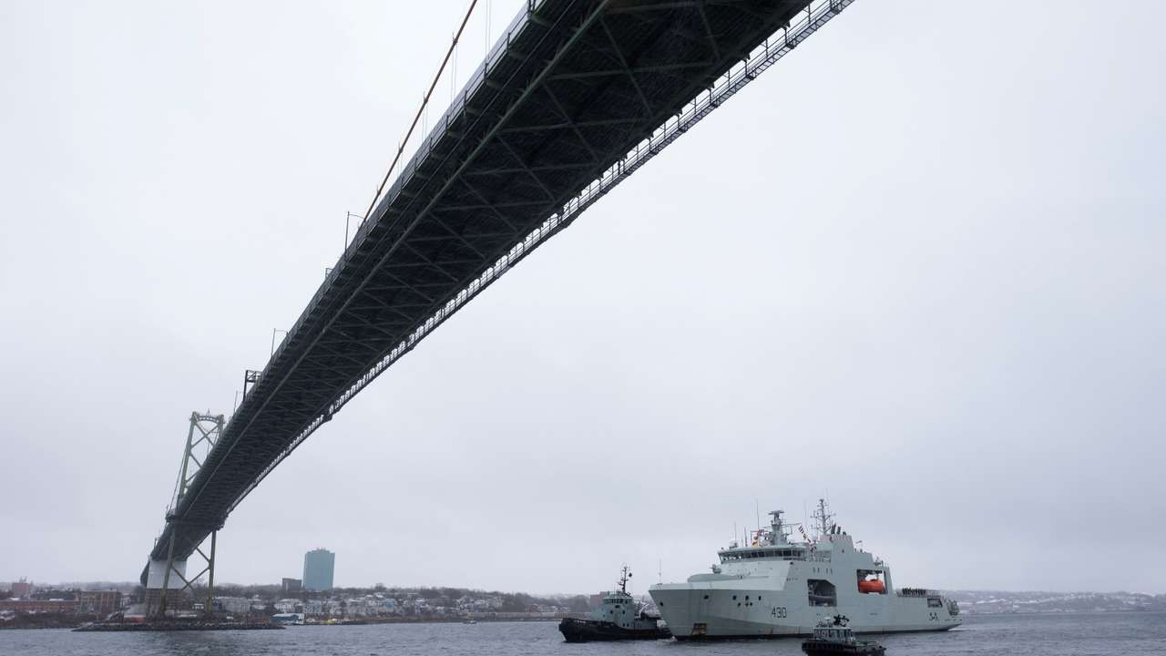 FILE PHOTO: The Royal Canadian Navy's offshore patrol vessel HMCS Harry DeWolf returns to its home port of Halifax