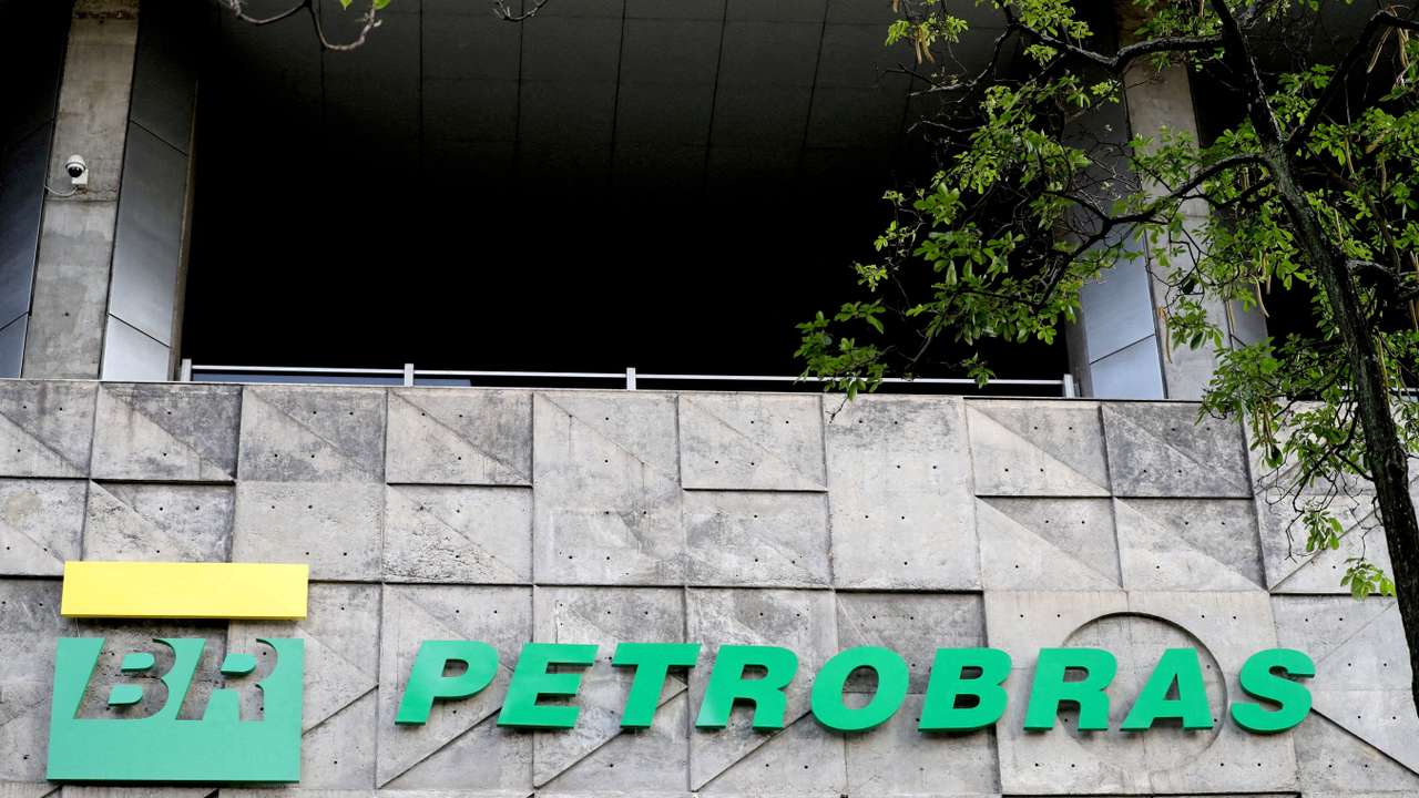 FILE PHOTO: A logo of Brazil's state-run Petrobras oil company is seen at their headquarters in Rio de Janeiro