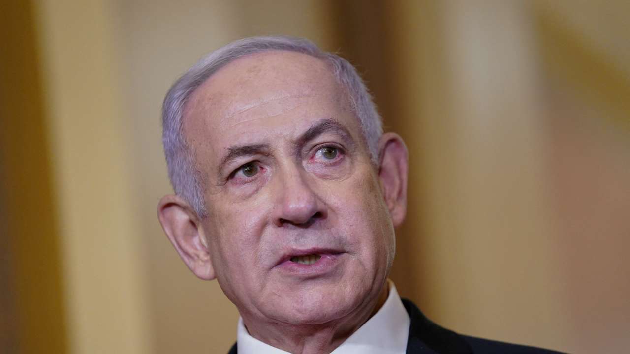 FILE PHOTO: Israeli Prime Minister Netanyahu meets with U.S. House Speaker Johnson at Capitol in Washington
