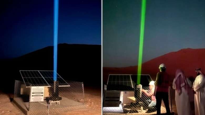 Saudi Arabia solar powered panels in the desert