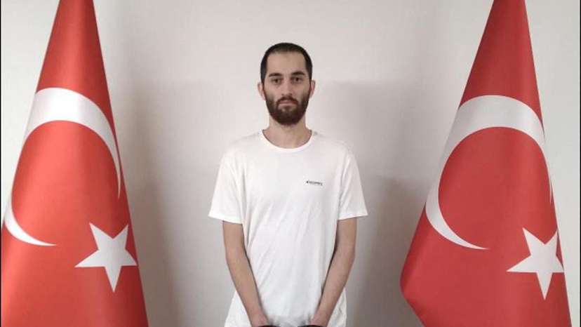 An undated handout picture of an Islamic State militant after he was arrested in istanbul