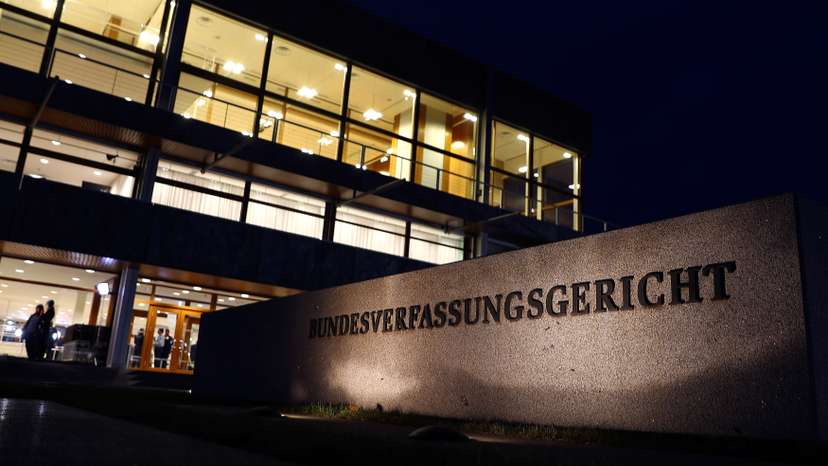 A general view shows the German Constitutional Court building before the verdict about the attempt by the country's 16 federal states to ban the far-right Nationaldemokratische Partei Deutschlands (NPD) in Karlsruhe