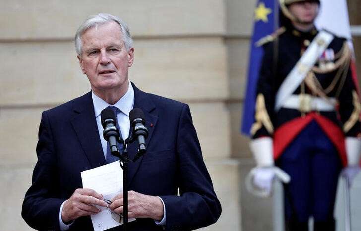 Newly appointed Prime minister Michel Barnier and Prime minister Gabriel Attal attend the handover ceremony in Paris
