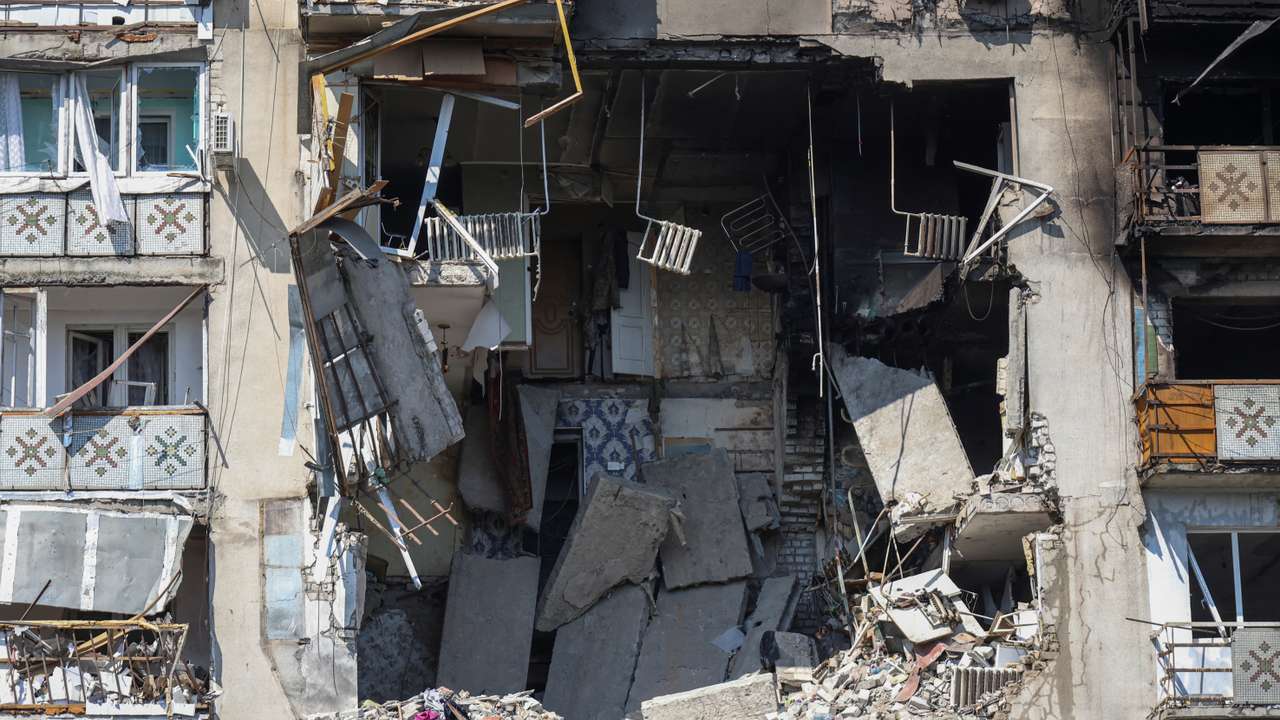 Aftermath of a Russian drone attack in Odesa