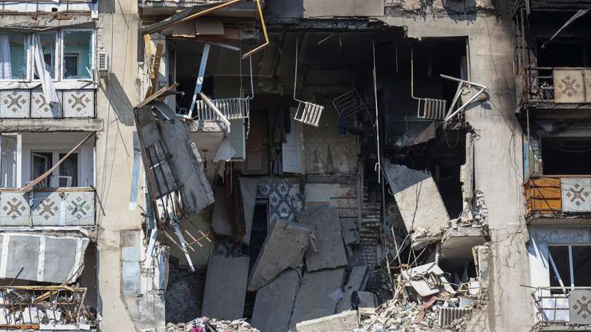 Aftermath of a Russian drone attack in Odesa