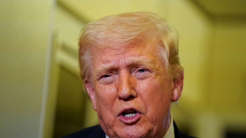 U.S. President Donald Trump on board Air Force One for travel to Joint Base Andrews