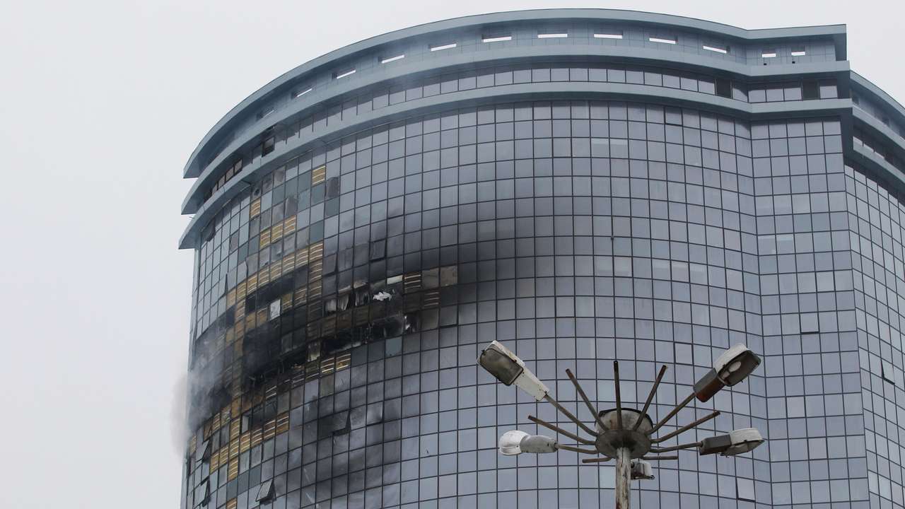 Aftermath of a drone attack in Kazan