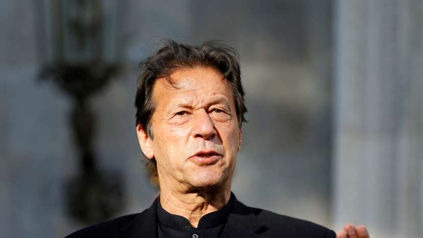 FILE PHOTO: Pakistan's Prime Minister Imran Khan speaks during a joint news conference with Afghan President Ashraf Ghani at the presidential palace in Kabul