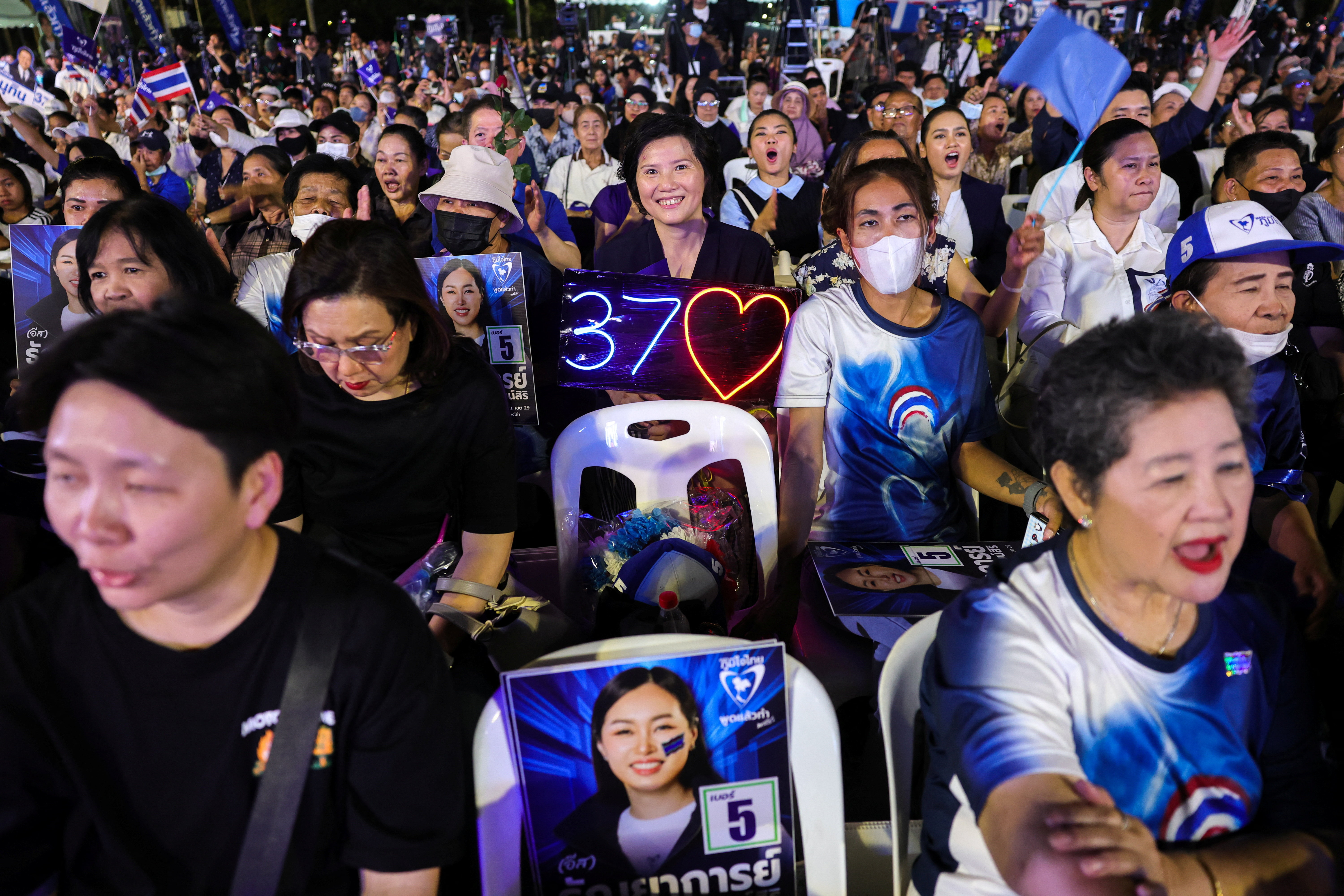 Thailand's Bhumjaithai party campaign ahead of Thailand's general election in Bangkok