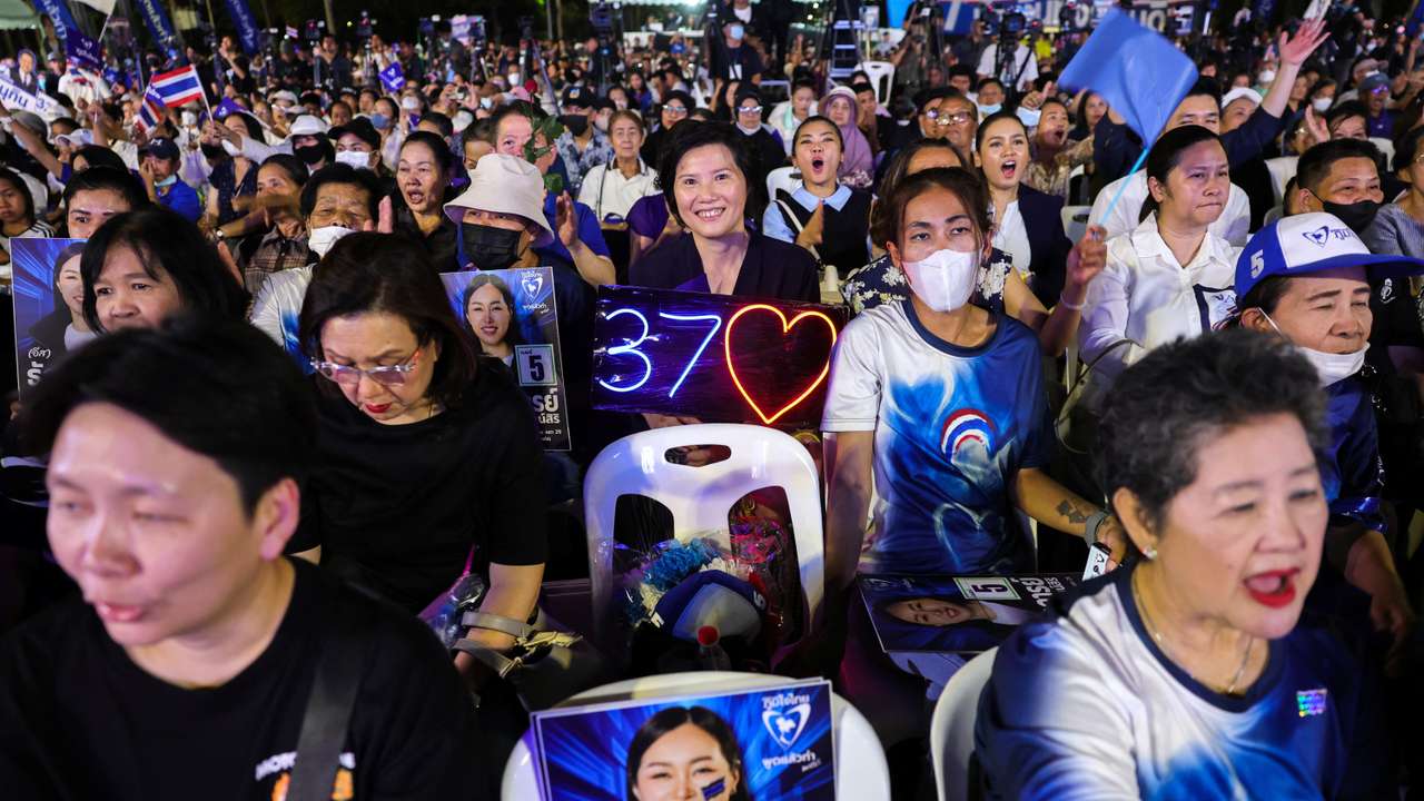 Thailand's Bhumjaithai party campaign ahead of Thailand's general election in Bangkok
