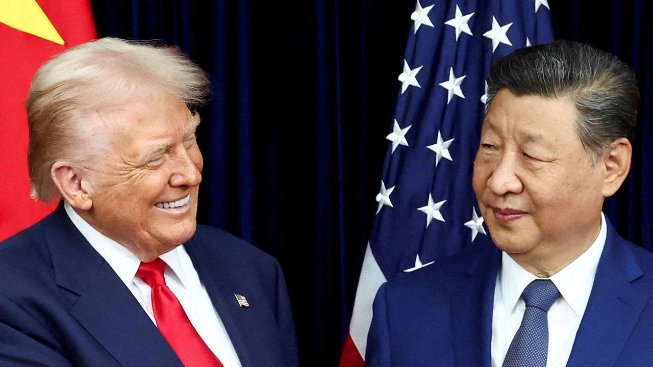 FILE PHOTO: U.S. President Donald Trump meets Chinese President Xi Jinping in Busan, South Korea