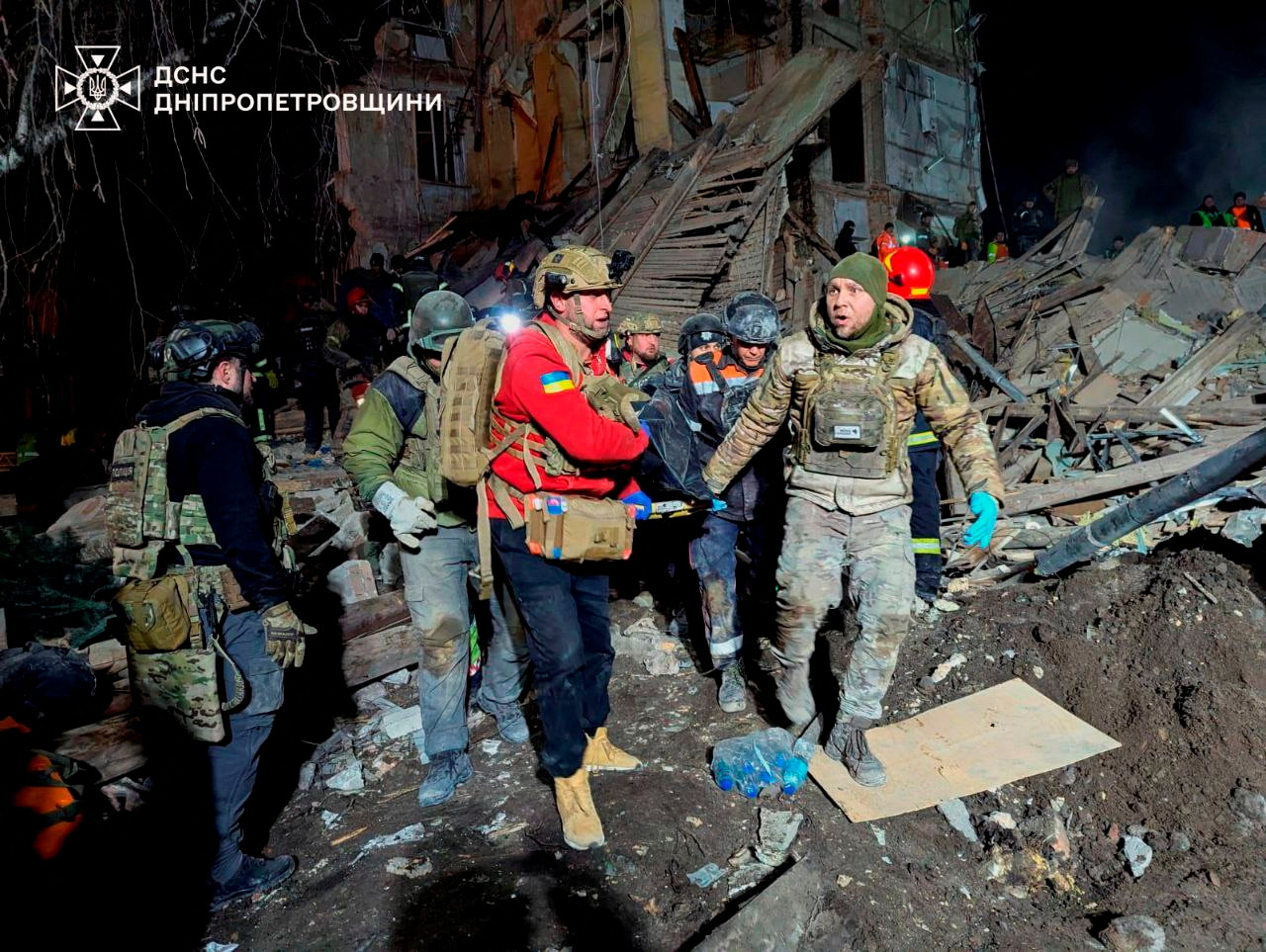 Aftermath of a Russian missile strike in Kryvyi Rih