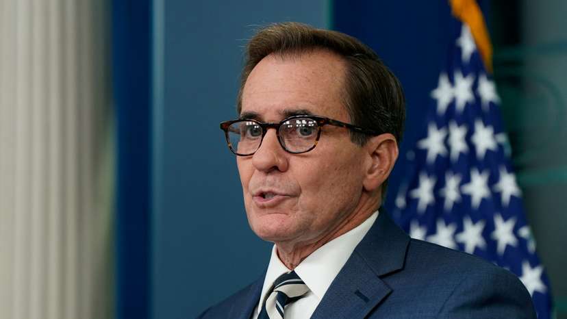 White House National Security Communications Advisor Kirby speaks during a press briefing in Washington