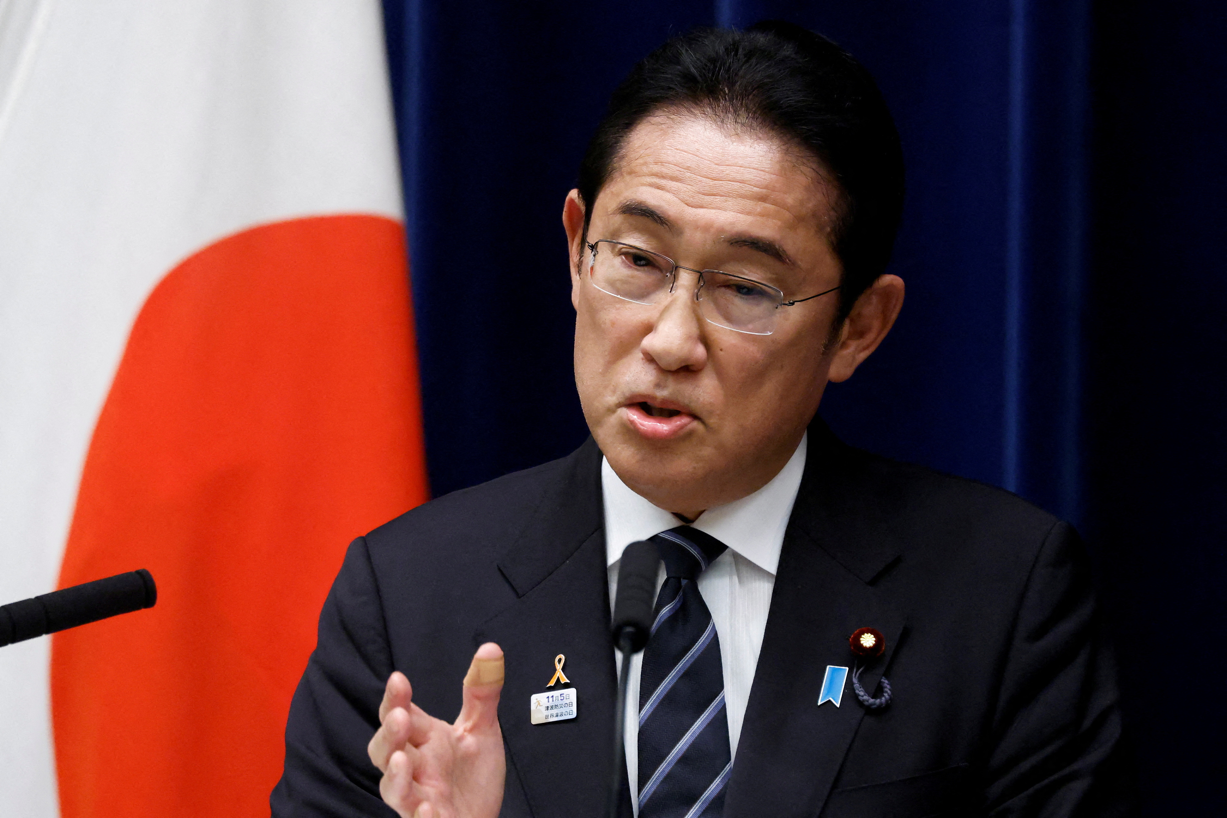 FILE PHOTO: Fumio Kishida, Japan's prime minister, holds news conference in Tokyo