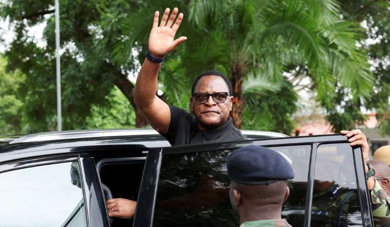 FILE PHOTO: Malawi President Lazarus Chakwera visits flood victims at Queen Elizabeth Central hospital in Blantyre