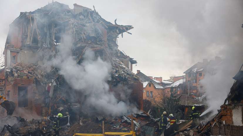 Aftermath of Russian drone and missile strikes in Kyiv