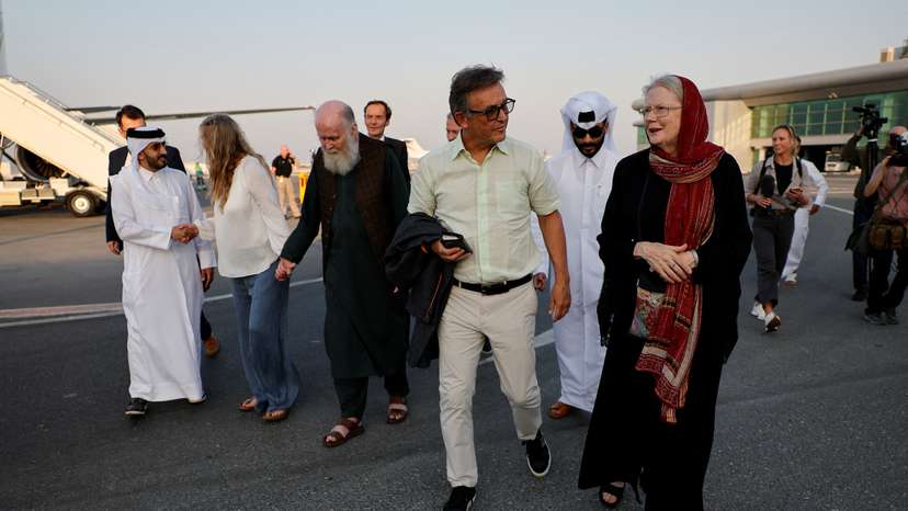 British couple released from detention by Taliban arrive in Doha