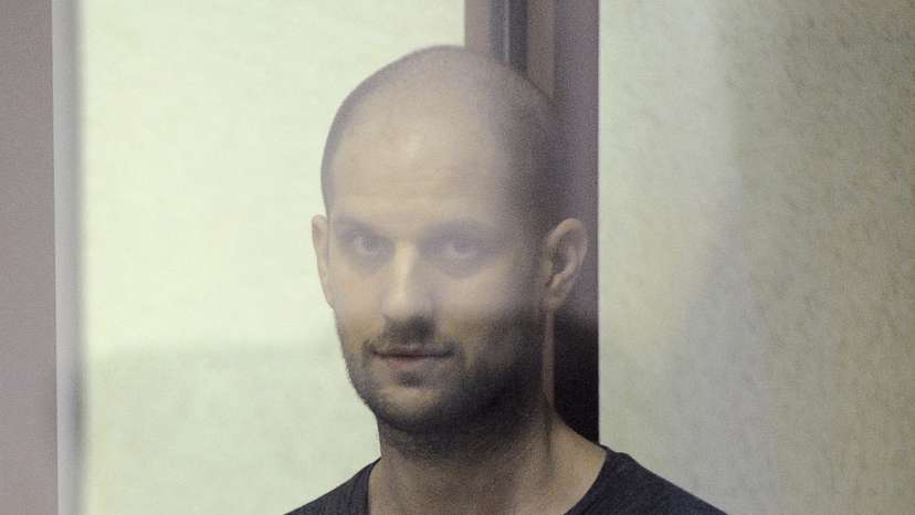 FILE PHOTO: U.S. reporter Gershkovich stands trial in Russia