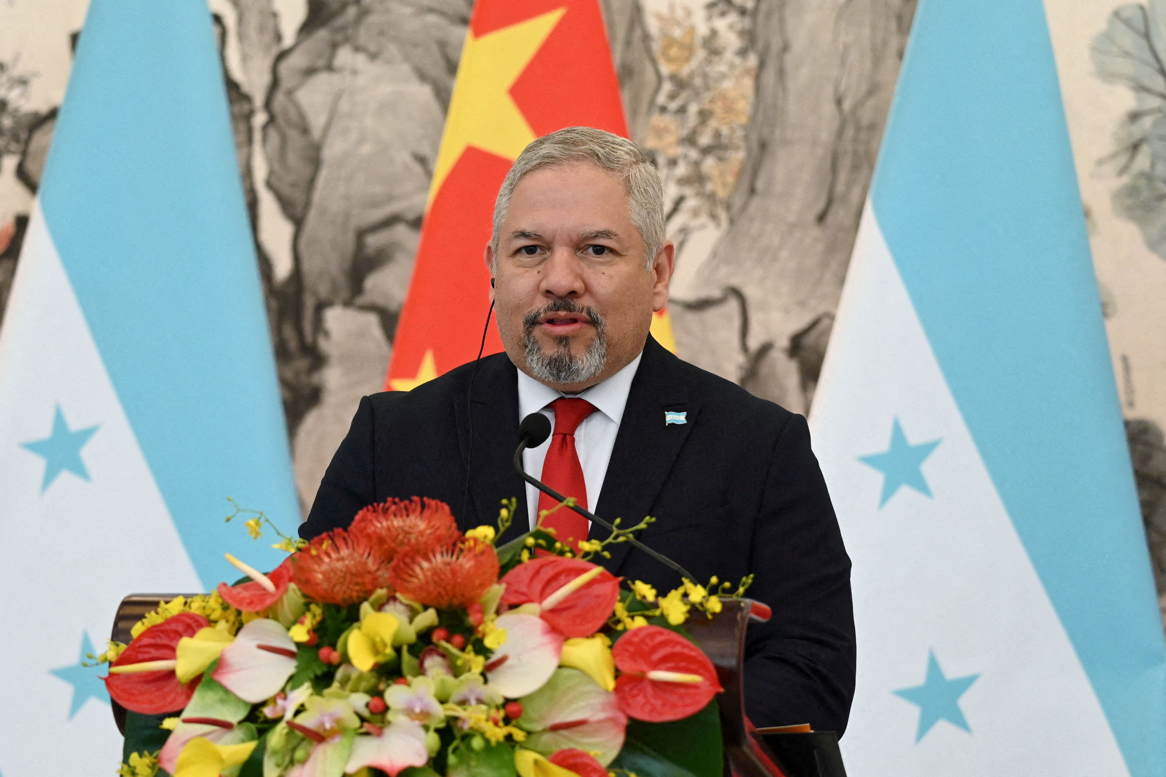 FILE PHOTO: Honduras Foreign Minister Eduardo Enrique Reina meets Chinese Foreign Minister Qin Gang in Beijing