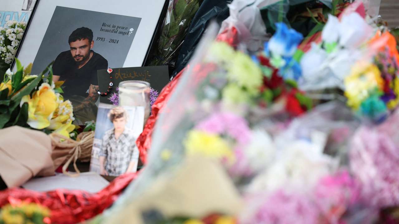 FILE PHOTO: Flowers and tributes to remember former One Direction singer Liam Payne, who was found dead after he fell from a third-floor hotel room balcony in Buenos Aires, are seen in a park in his home town of Wolverhampton, Britain